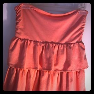 J. Crew Factory Ruffle Strapless dress M coral